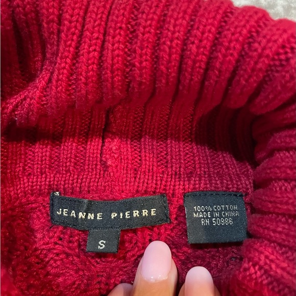Jeanne Pierre Red Cable-knit Tunic Sweater Size Small - Picture 3 of 4
